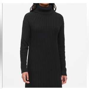 Banana Republic Chunky Turtleneck Sweater Dress Black XS